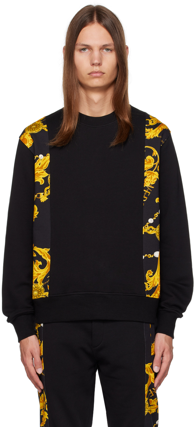 VERSACE JEANS COUTURE BLACK CHAIN COUTURE SWEATSHIRT
