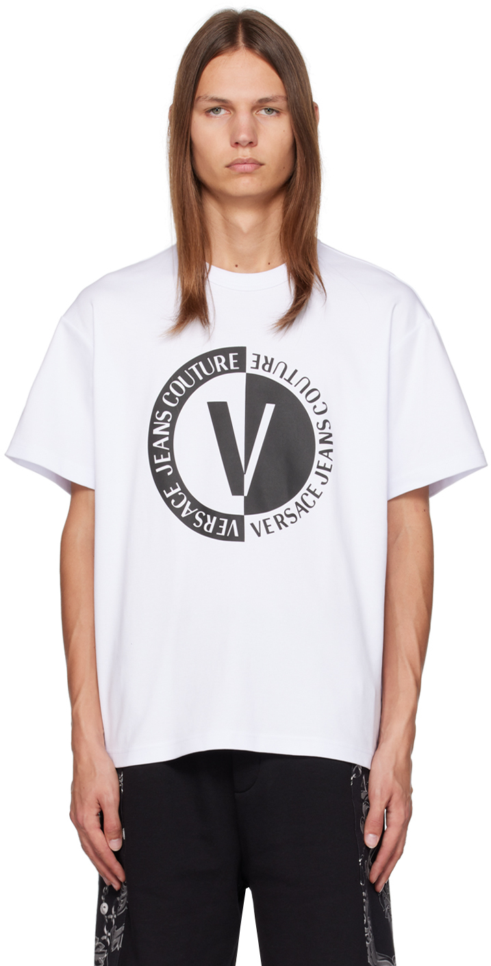 Versace Jeans Couture White Printed T-shirt