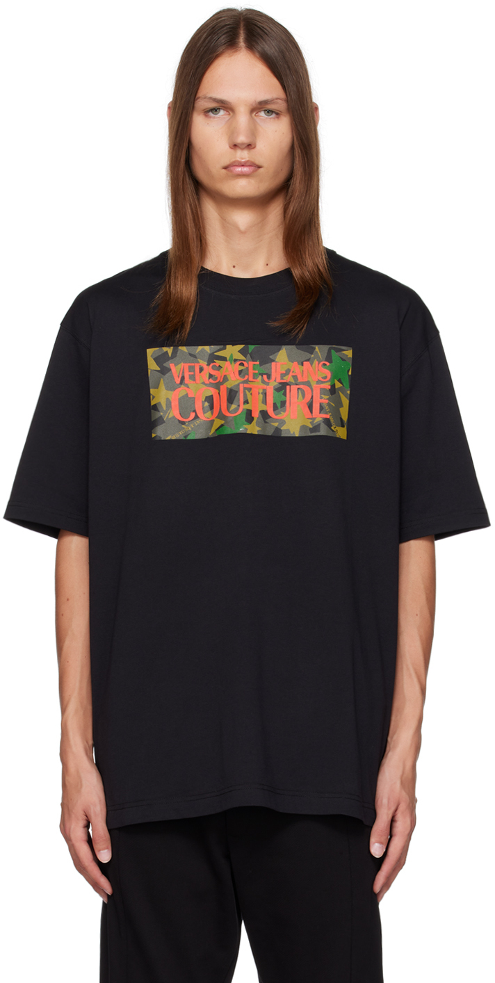 Versace Jeans Couture Black Camostar T-shirt In E899 Black