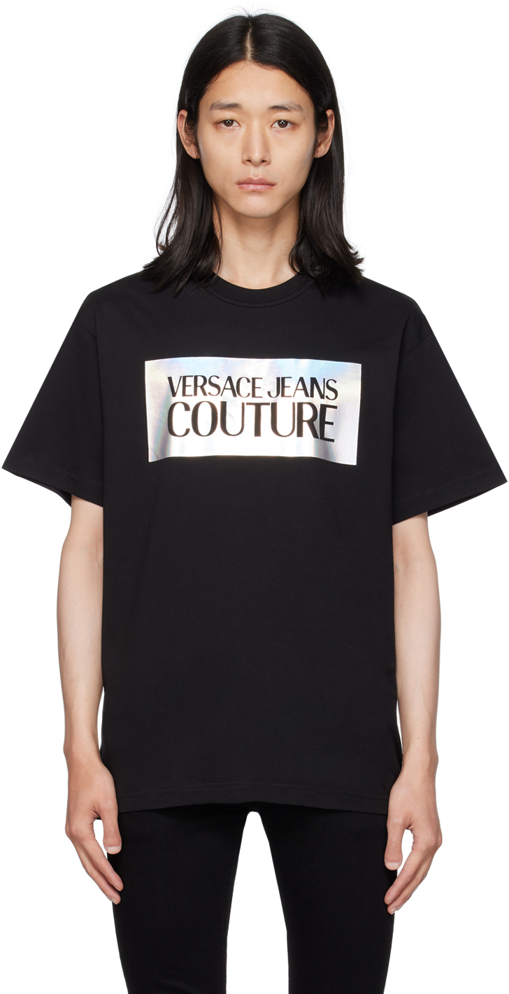 Versace Jeans Couture Black Printed T-shirt In E899 Black