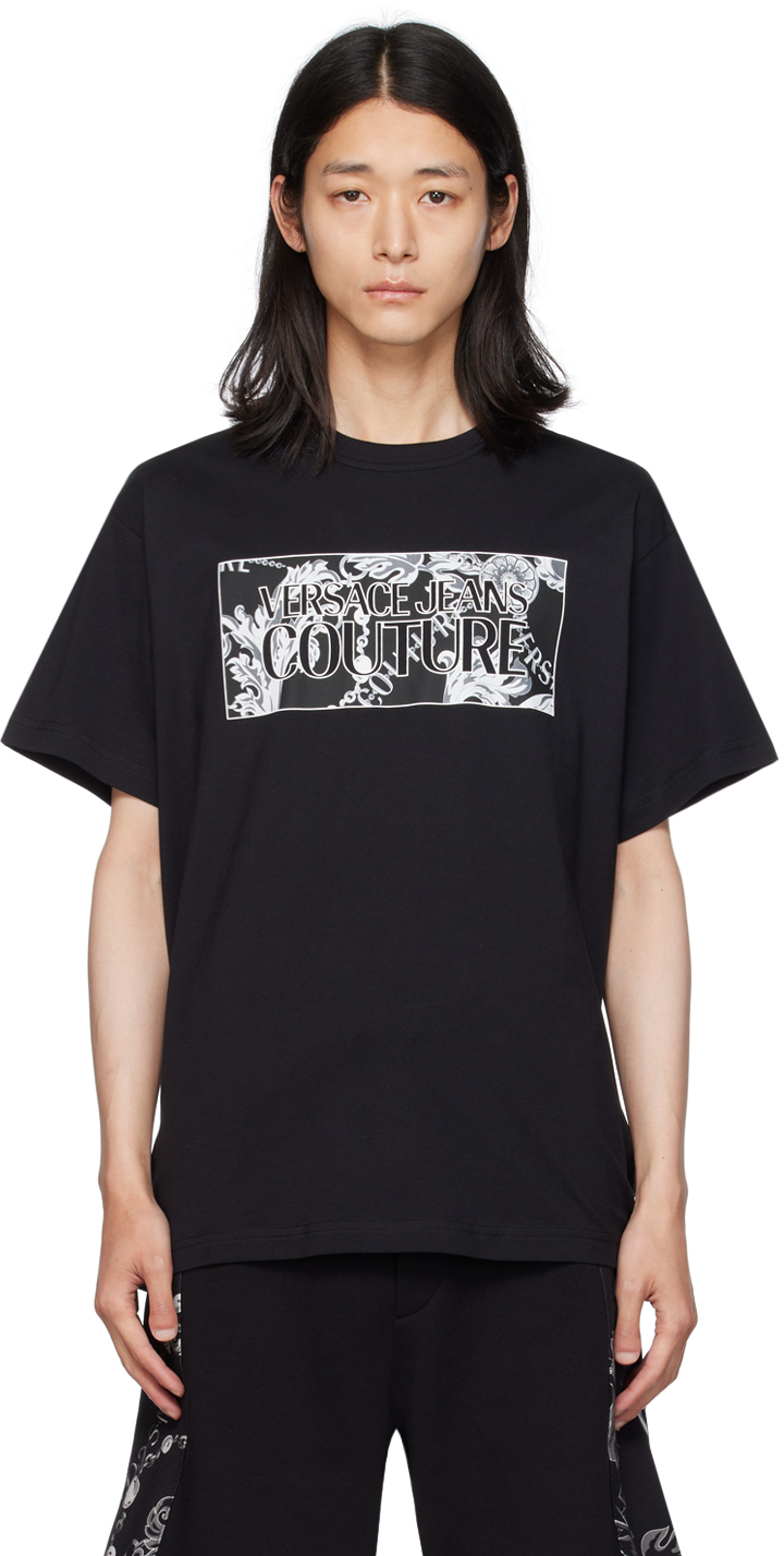 Shop Versace Jeans Couture Black Chain T-shirt In E899 Black