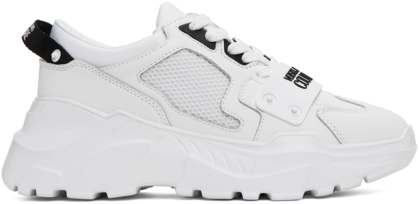 Shop Versace Jeans Couture White Speedtrack Sneakers In E003 White