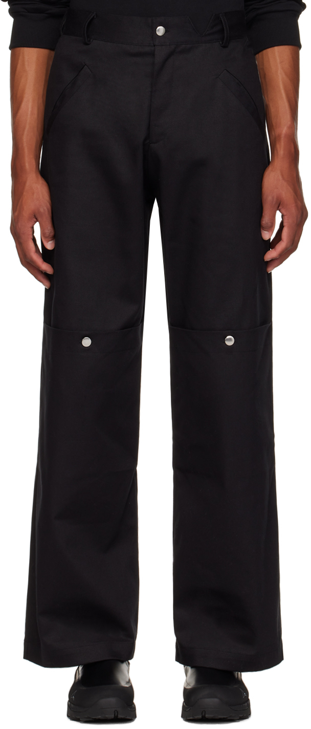 Black Knee Pocket Cargo Pants