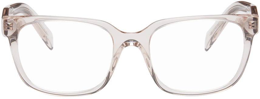 Shop Prada Pink Rectangular Glasses In 15j1o1