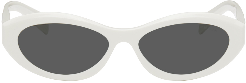 Prada White Symbole Sunglasses In 17k08z