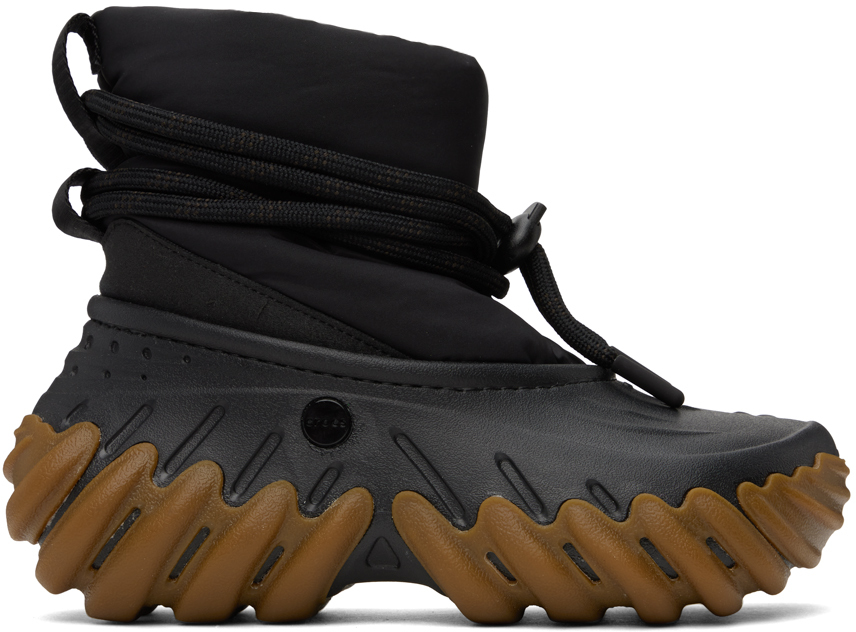 Crocs: Black Echo Boots | SSENSE Canada
