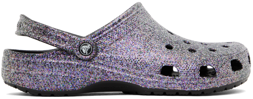 Crocs: Purple Classic Glitter Clogs | SSENSE