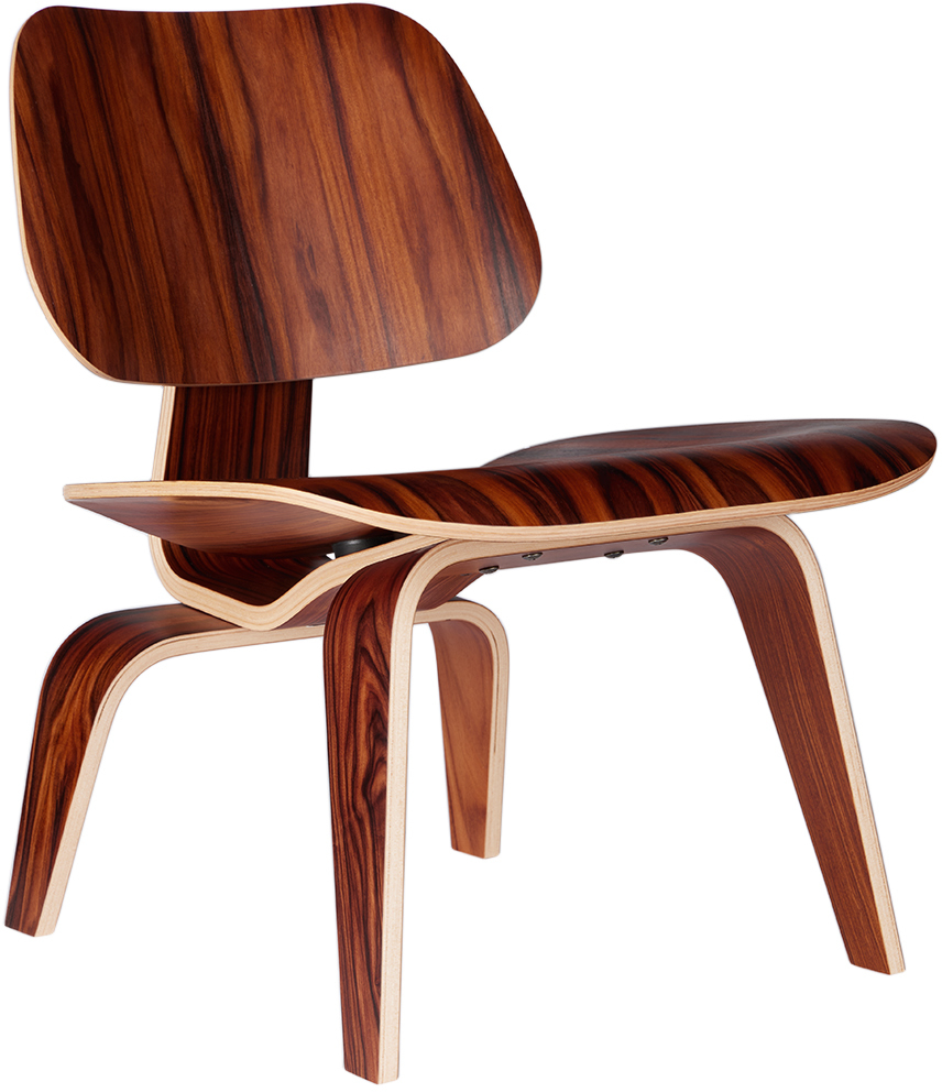 Herman Miller Brown Eames Molded Plywood Wood Base Lounge Chair In Palisander
