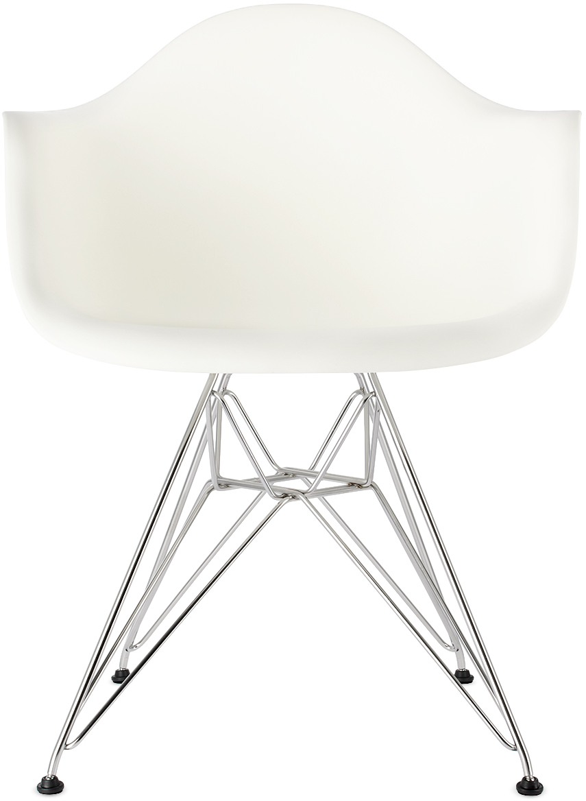 Herman Miller White Eames Molded Plastic Armchair