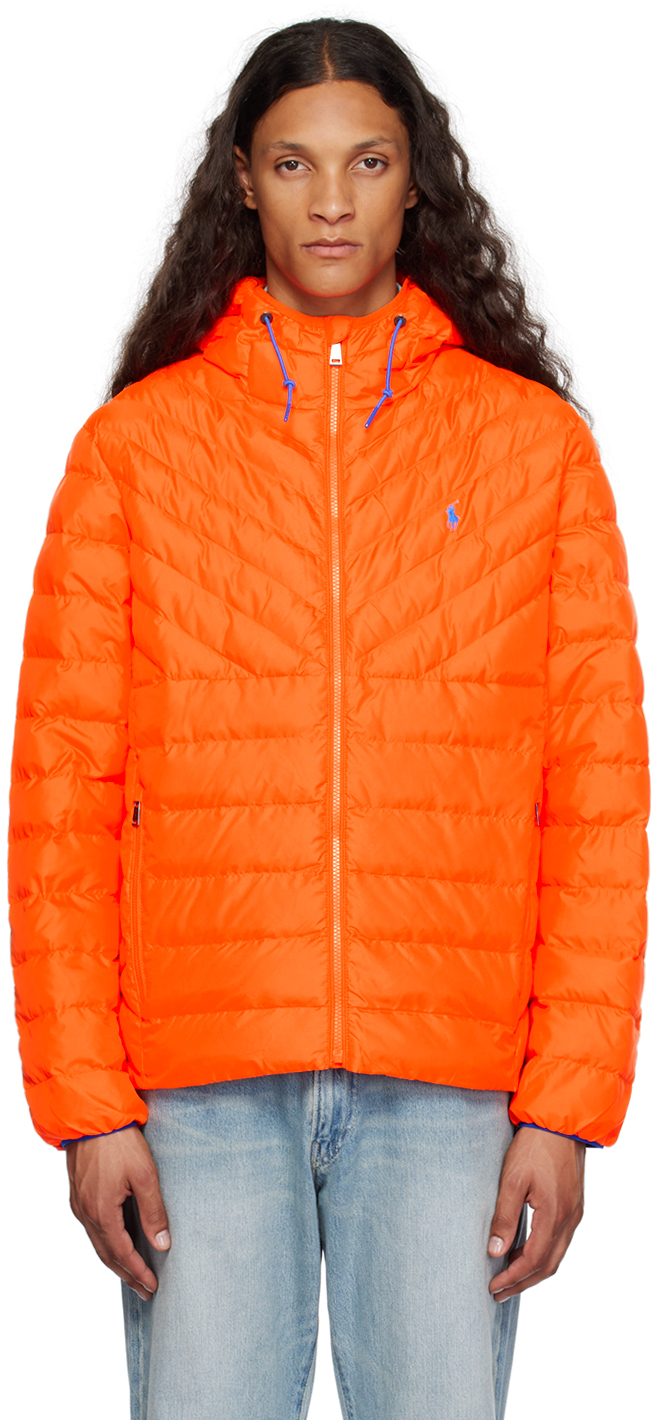 Polo Ralph Lauren Padded Hooded Jacket In Sailing Orange