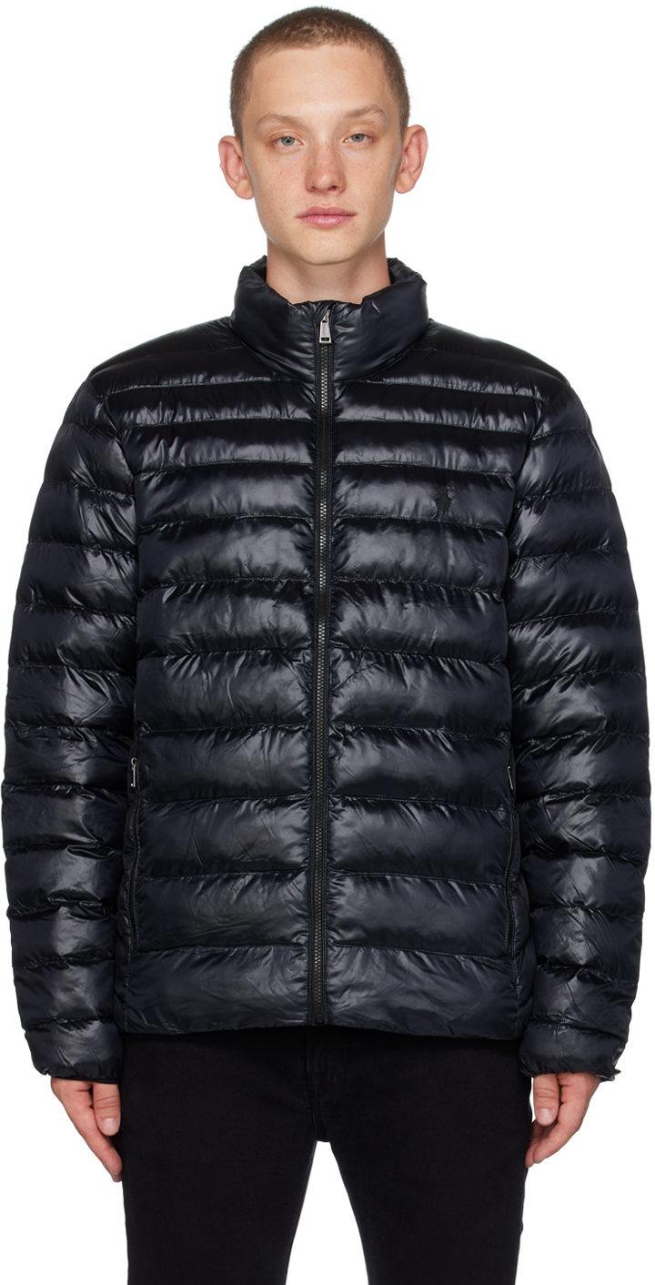 Polo Ralph Lauren Black Packable Puffer Jacket In Polo Black Glossy