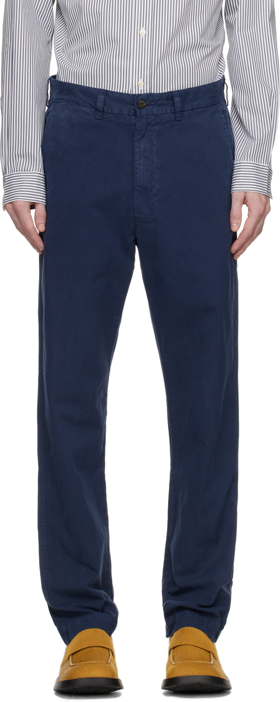 Polo Ralph Lauren Straight-leg Cotton Trousers In Blue