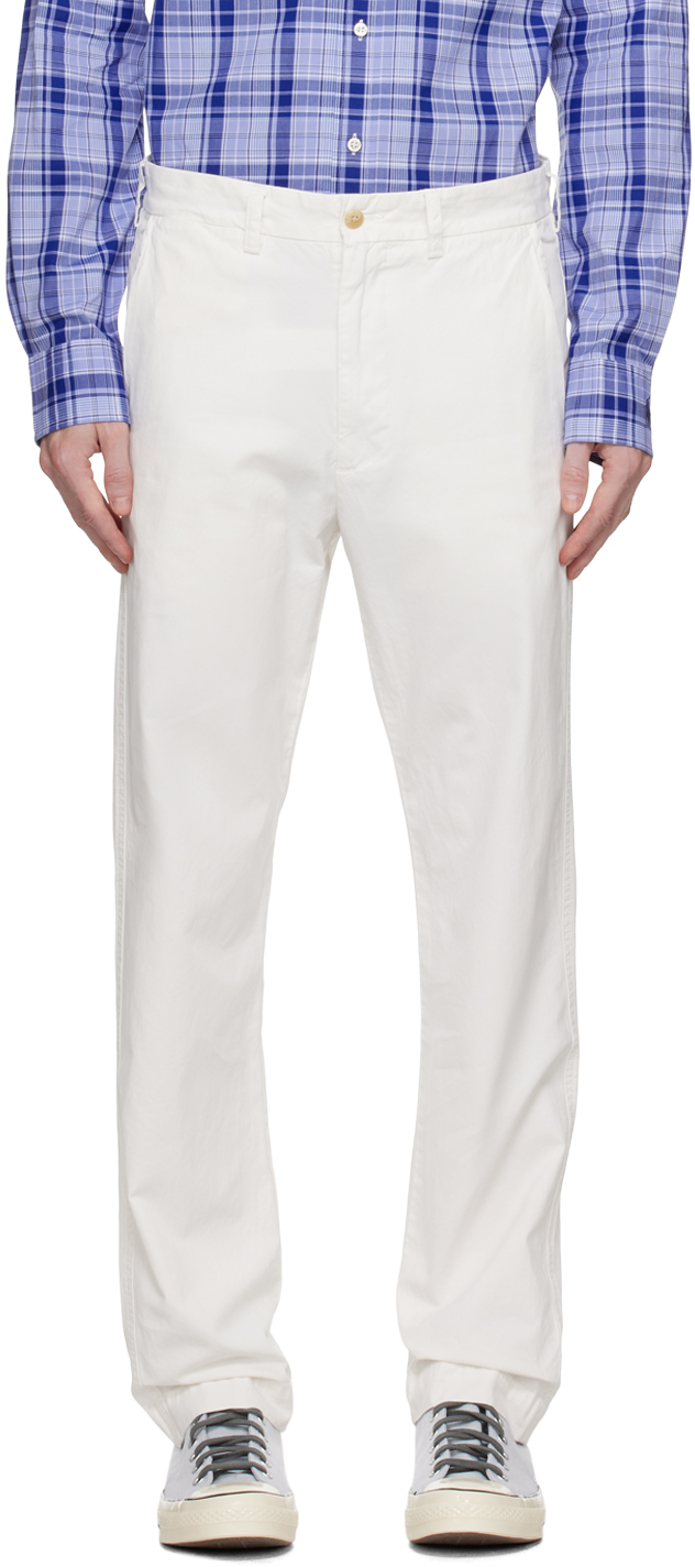 POLO RALPH LAUREN WHITE STRAIGHT FIT TROUSERS