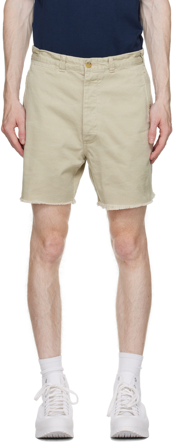 Polo Ralph Lauren Mens Surplus Khaki Burroughs Raw-hem Regular-fit Cotton Shorts