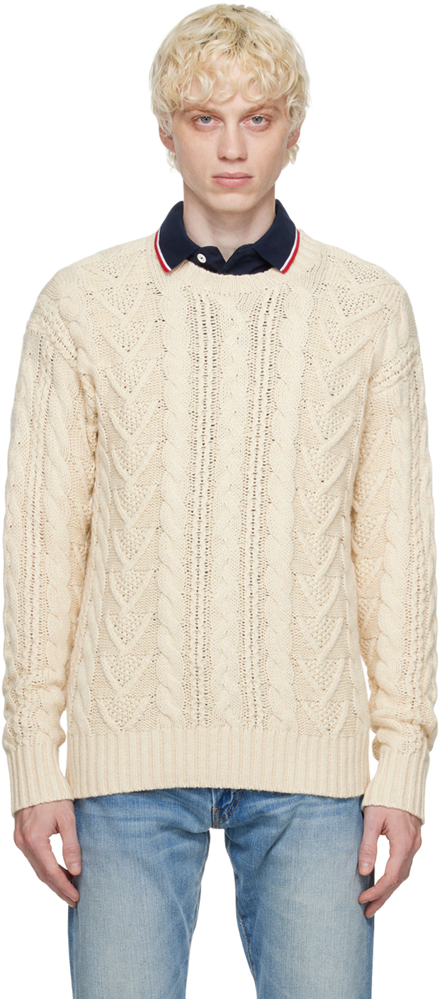 Polo Ralph Lauren Men's Cable-knit Crewneck Sweater In Chic Cream