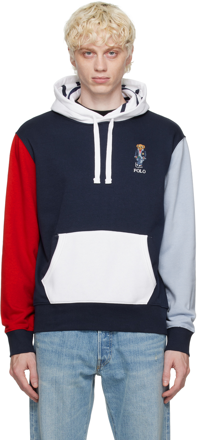 Polo Ralph Lauren Multicolor Polo Bear Hoodie In Pf 23 Cruise Navy Re