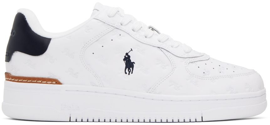 POLO RALPH LAUREN WHITE LEATHER MASTERS COURT SNEAKERS