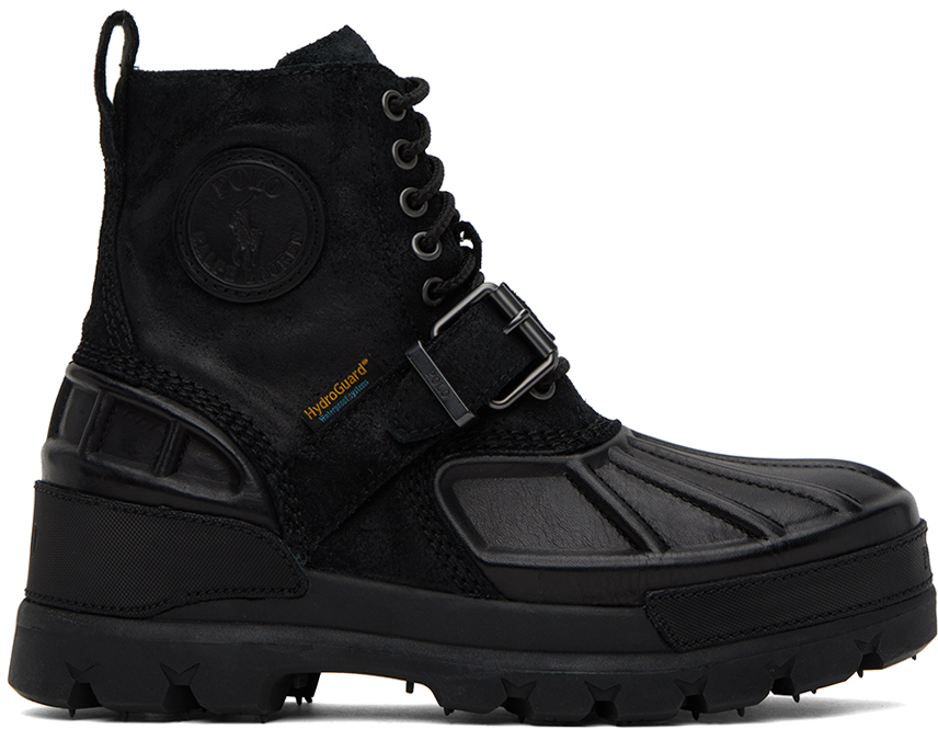 Polo Ralph Lauren: Black Oslo Boots | SSENSE Canada