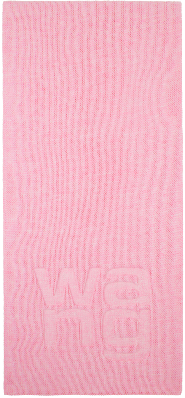 Alexander Wang T Pink Logo Scarf In 671 Prism Pink