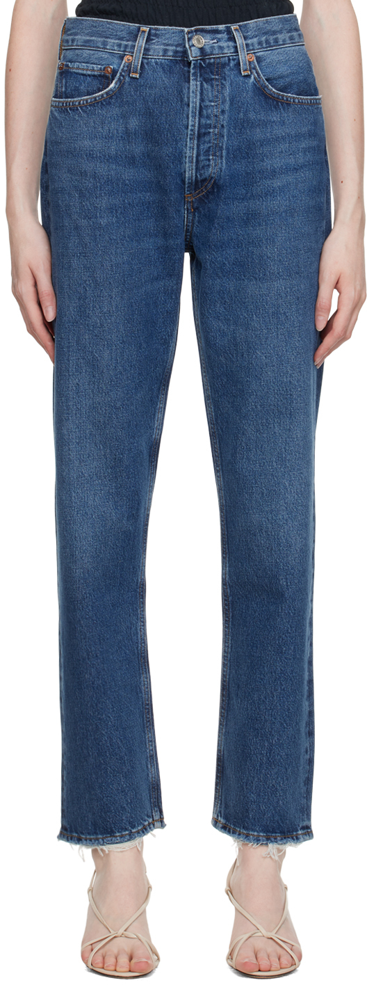 Indigo 90's Pinch Waist Jeans by AGOLDE on Sale