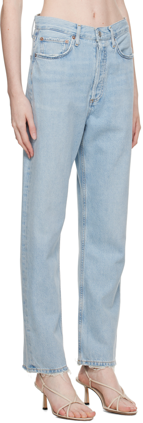 Shop Agolde Blue 90's Jeans In Reputation (pale Vin