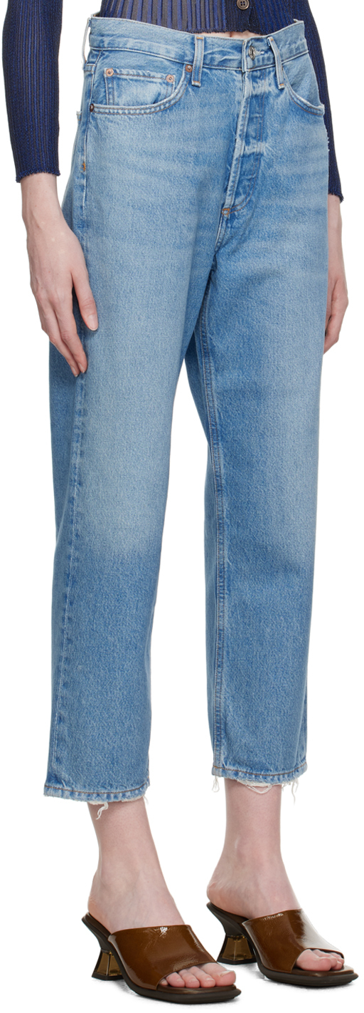 AGOLDE INDIGO 90'S CROP JEANS