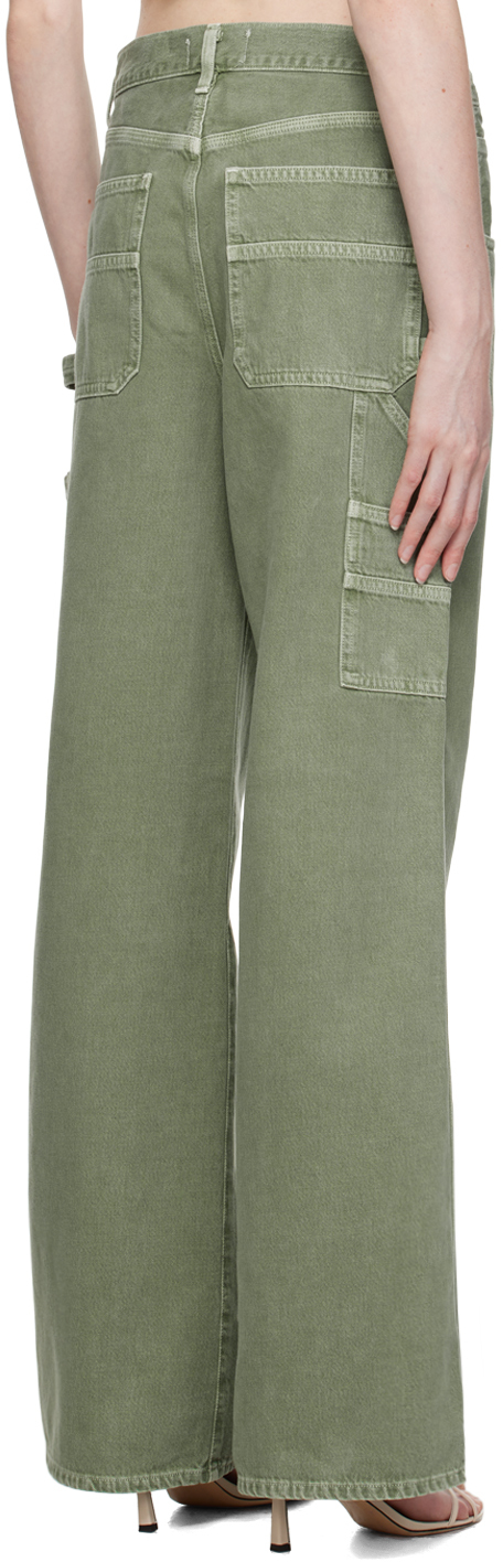 Agolde Magda Organic Cotton Carpenter Jeans In Salamander In Salamander (washed D