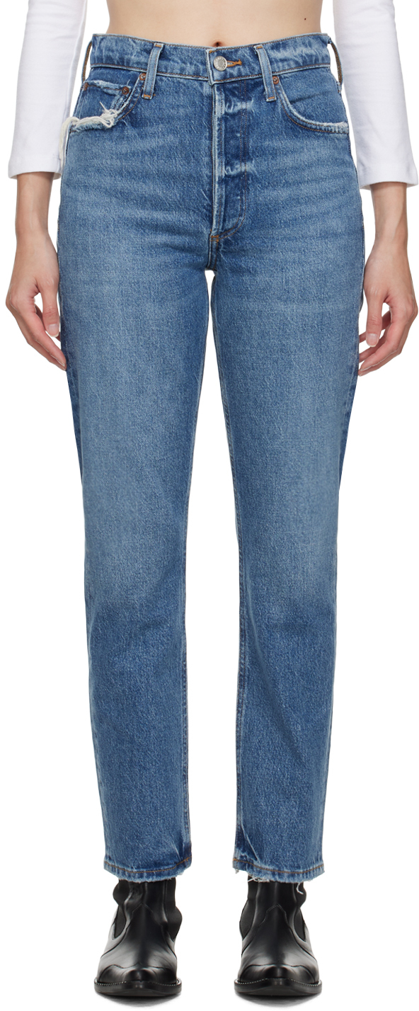 Blue Riley Jeans by AGOLDE on Sale