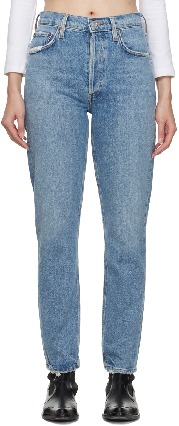 AGOLDE: Blue Riley Jeans | SSENSE Canada