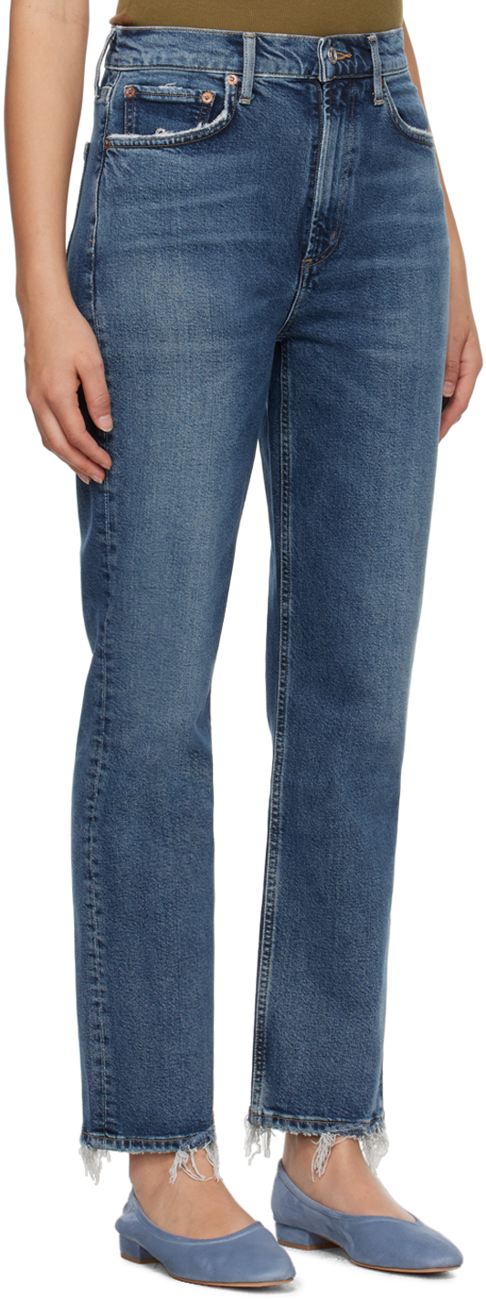 Agolde Blue Stovepipe Jeans In Captivate