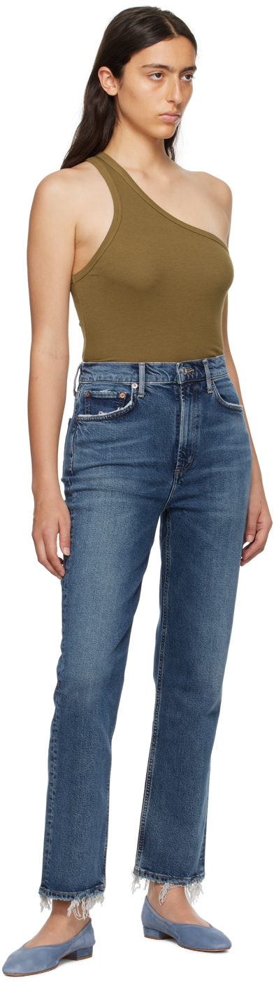 Agolde Blue Stovepipe Jeans In Captivate