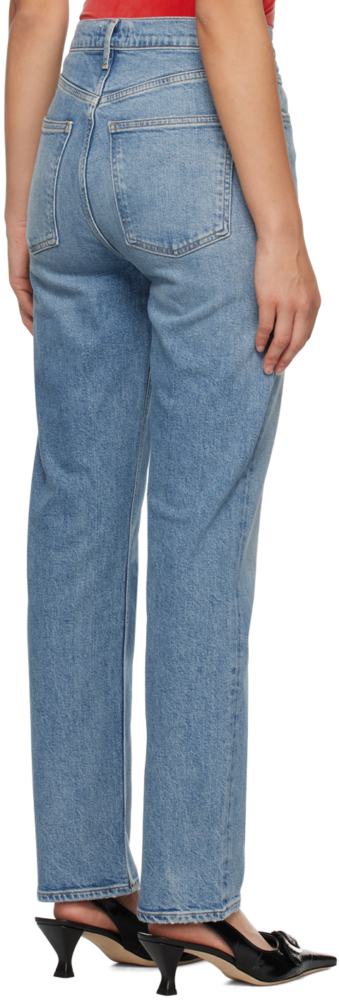 Agolde Blue Stovepipe Jeans In Helm (md Indigo)