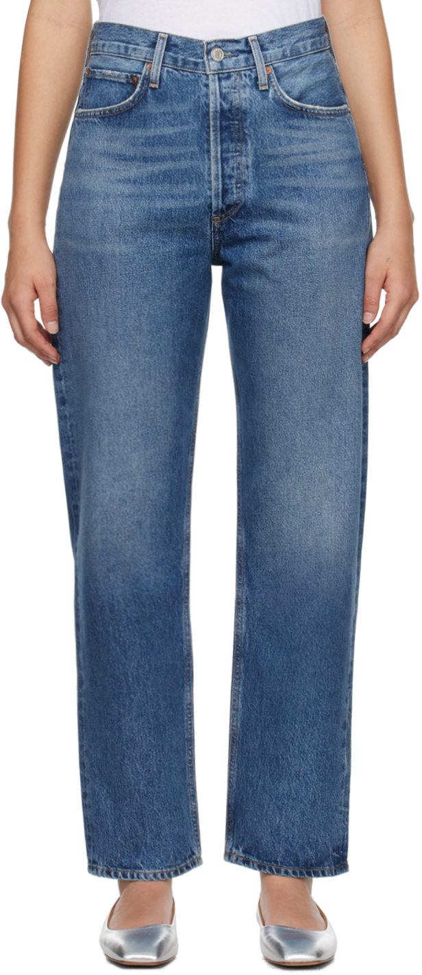 AGOLDE: Blue 90's Jeans | SSENSE