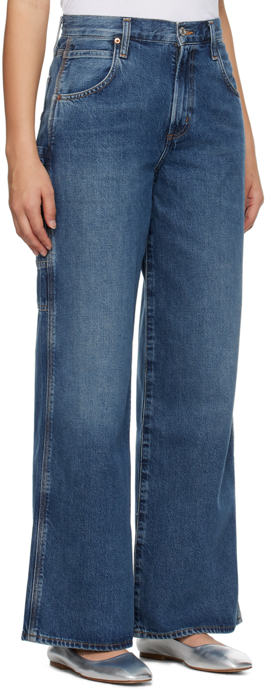 Shop Agolde Blue Magda Jeans In Darkness