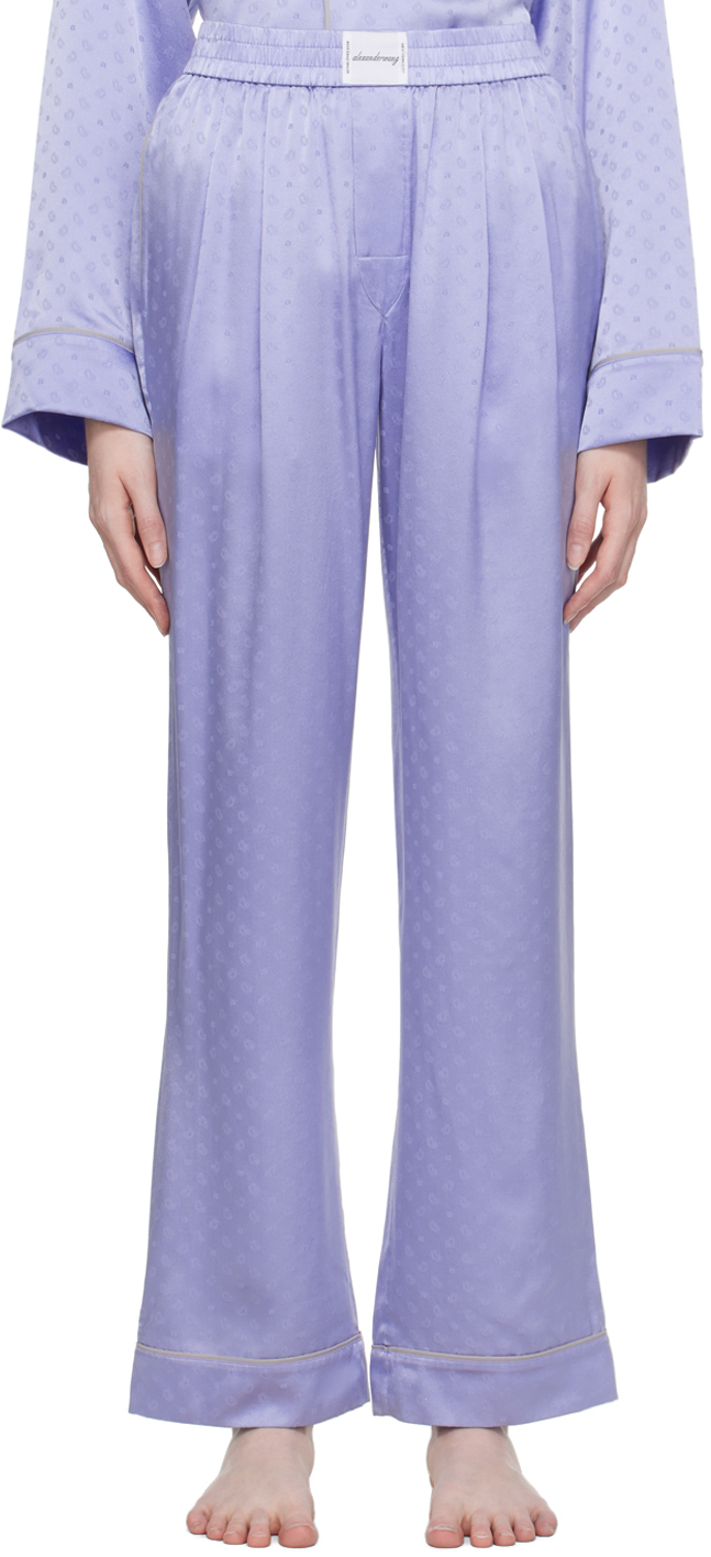 Shop Alexander Wang T Blue Pleated Pyjama Pants In 463a Blue Bells