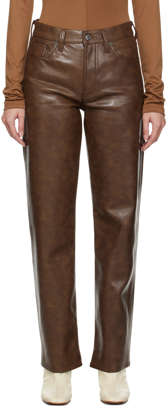 Brown Sloane Leather Pants
