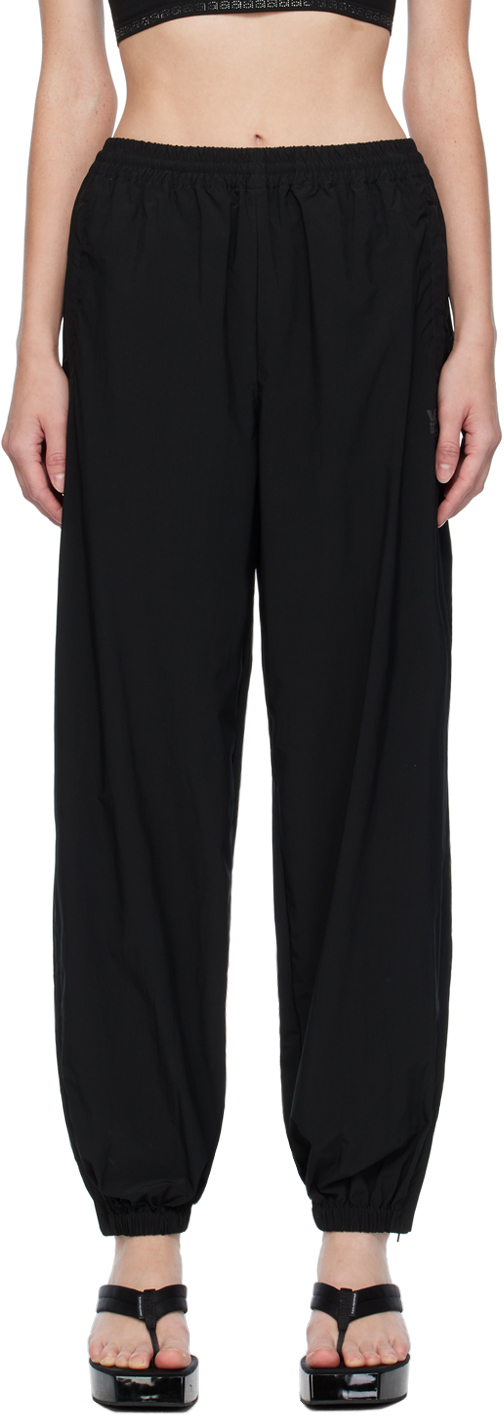 Shop Alexander Wang T Black Relaxed-fit Track Pants In 001 Black
