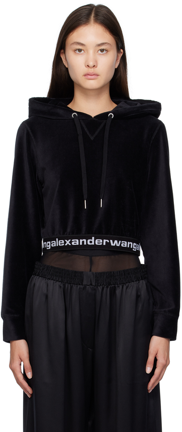 送関込 ALEXANDERWANG.T ブラック クロップド キャミソール 