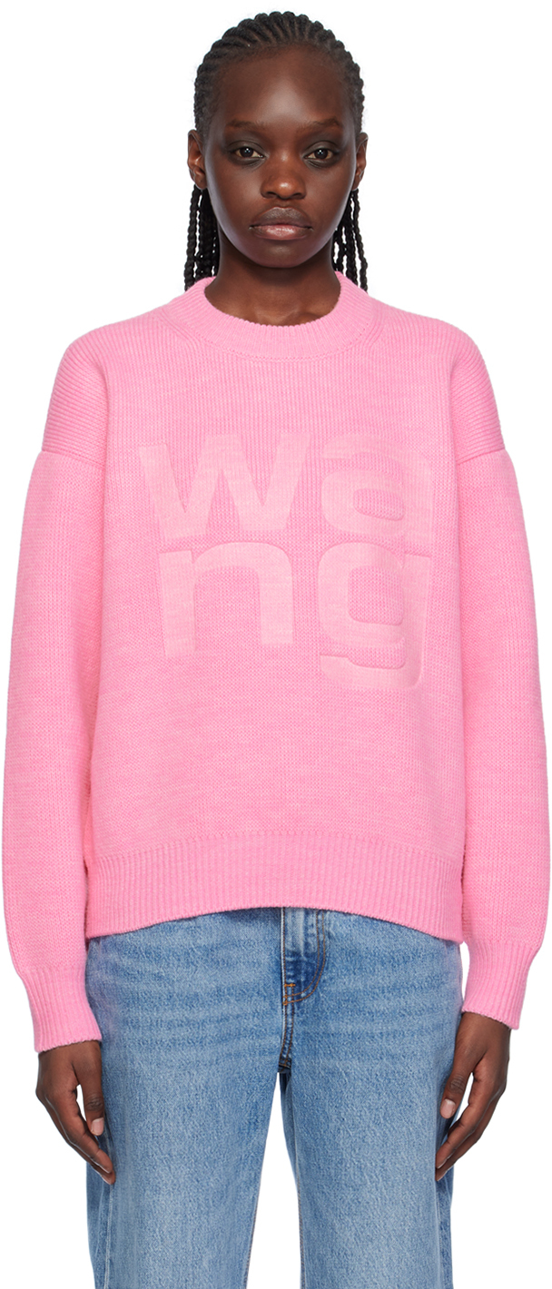 Alexander Wang T Pink Embossed Sweater In 671 Prism Pink