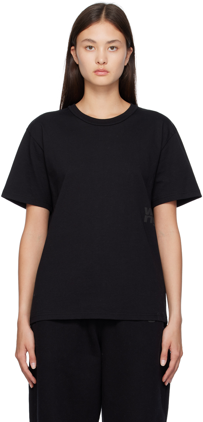 alexanderwang.t: Black Bonded T-Shirt | SSENSE UK