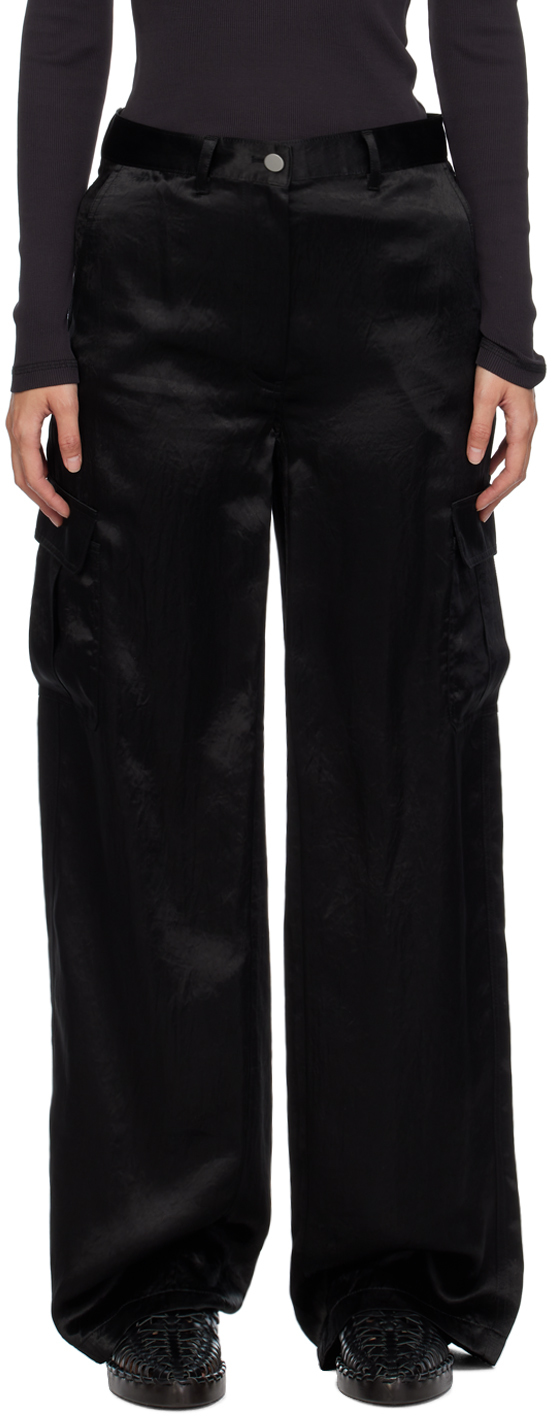 Theory Black Wide-leg Trousers In 001 Black