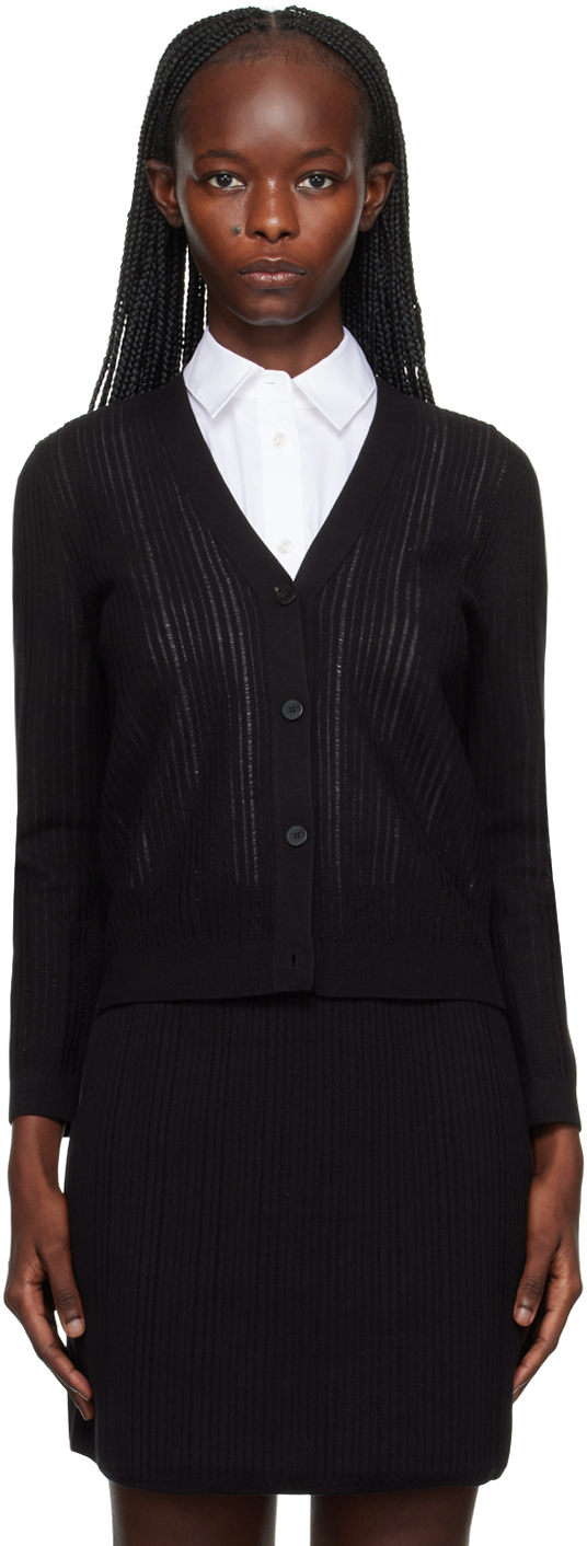 Theory: Black Shrunken Cardigan | SSENSE Canada