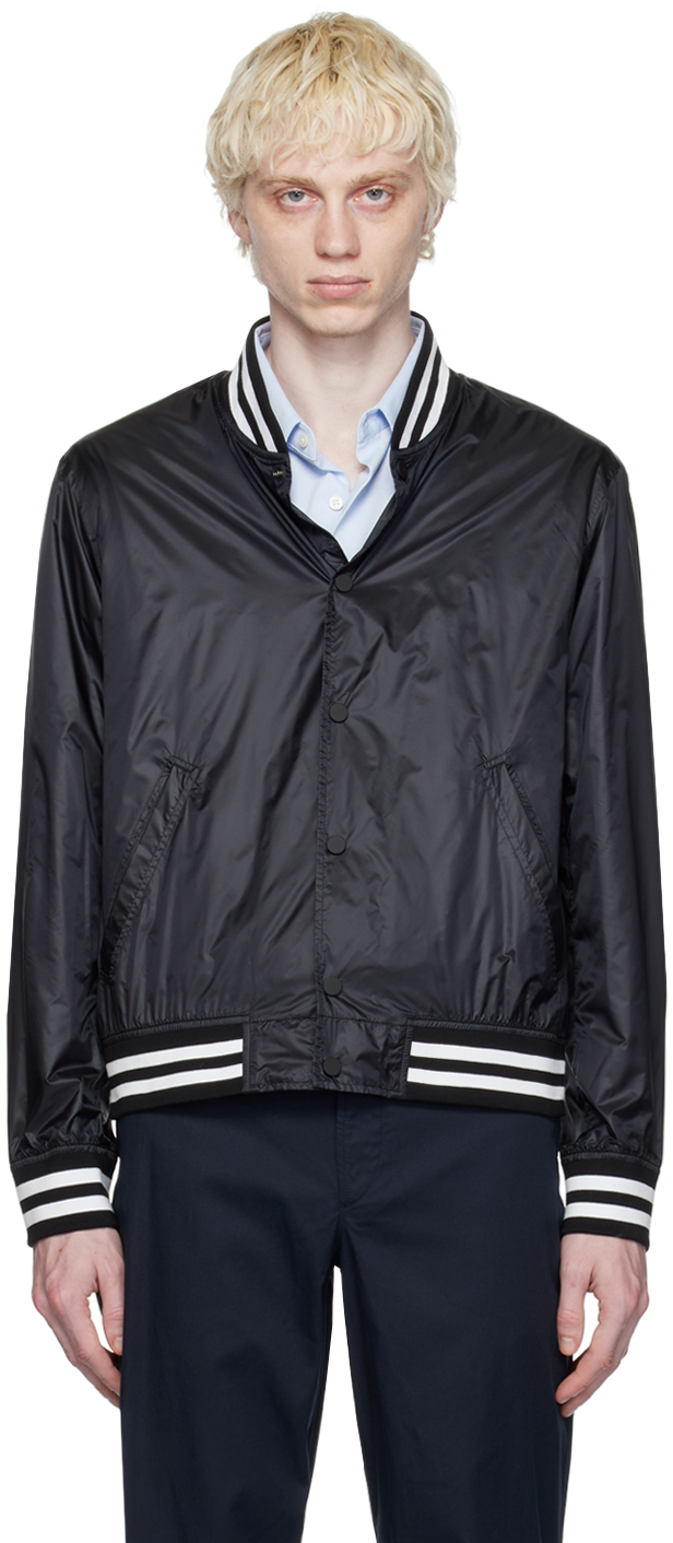 Black Varsity Bomber Jacket