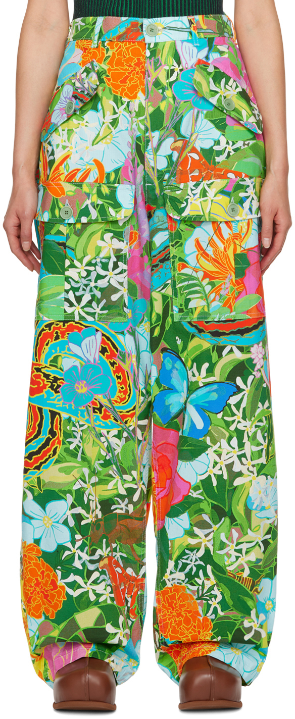 Multicolor Floral Cargo Pants