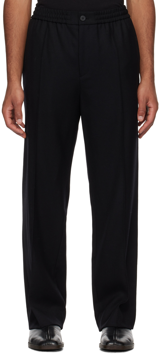 Black Pinched Seam Trousers