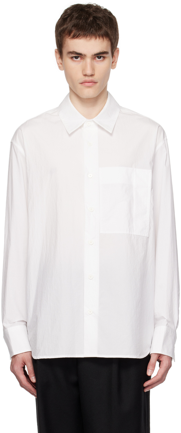 White Pocket Shirt by Solid Homme on Sale