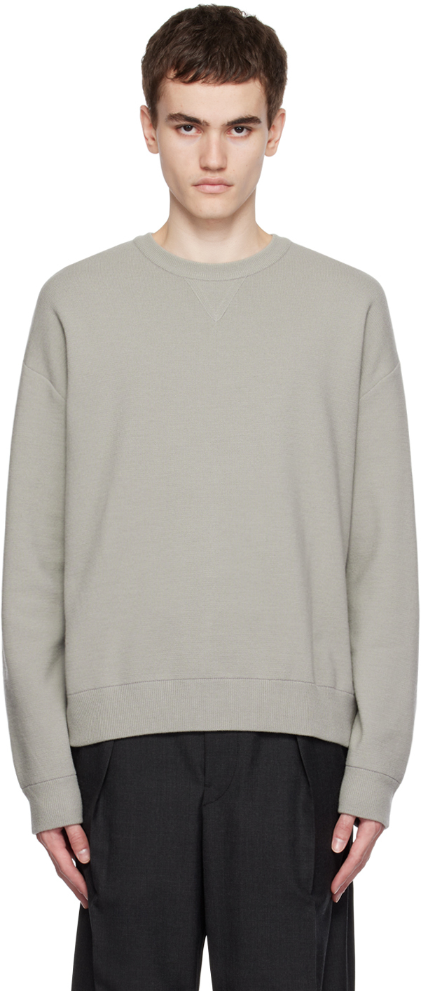 Gray Crewneck Sweater by Solid Homme on Sale