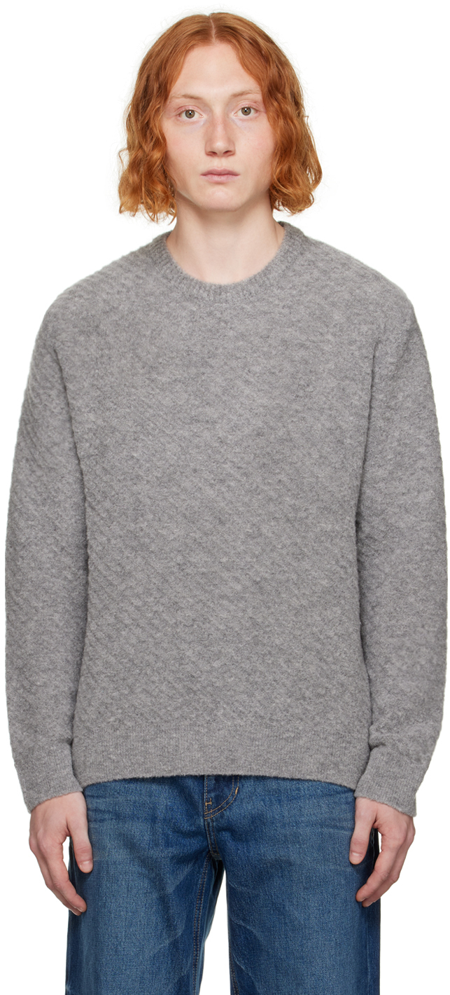 Solid Homme Gray Striped Sweater