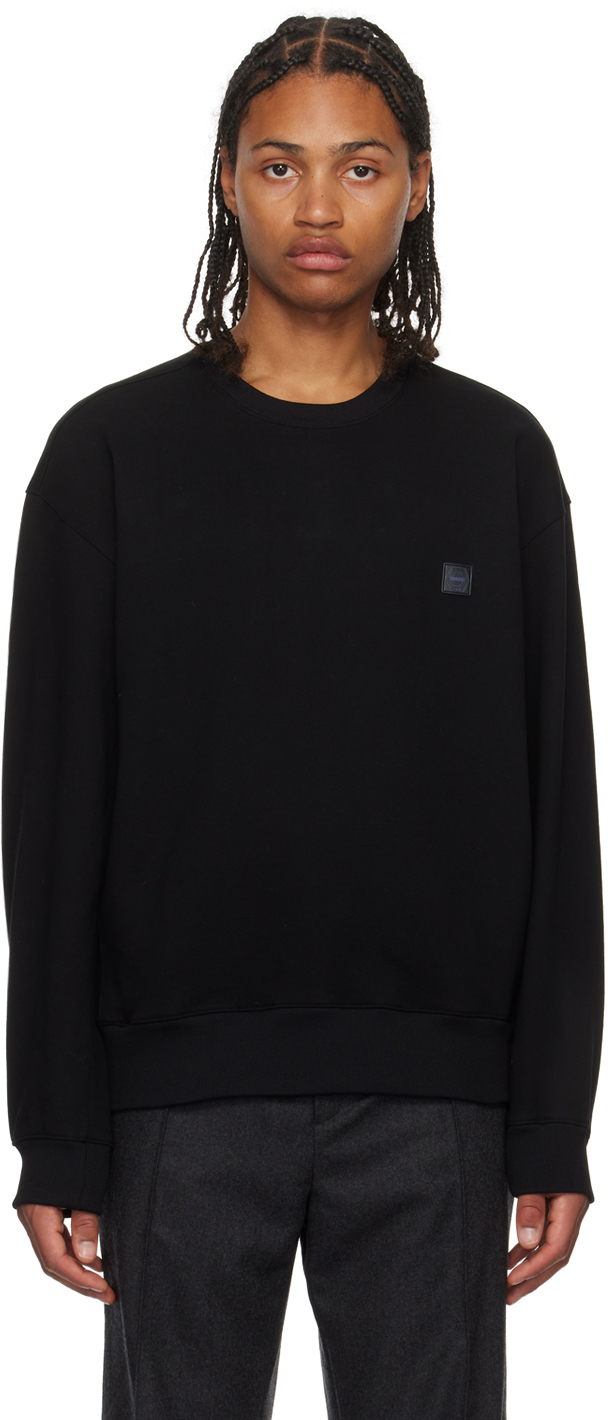 Solid Homme Black Embroidered Sweatshirt In 618b Black