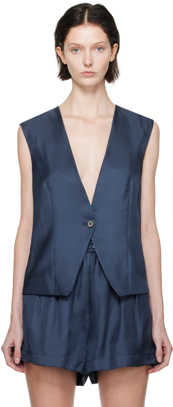 Navy Slouch Vest